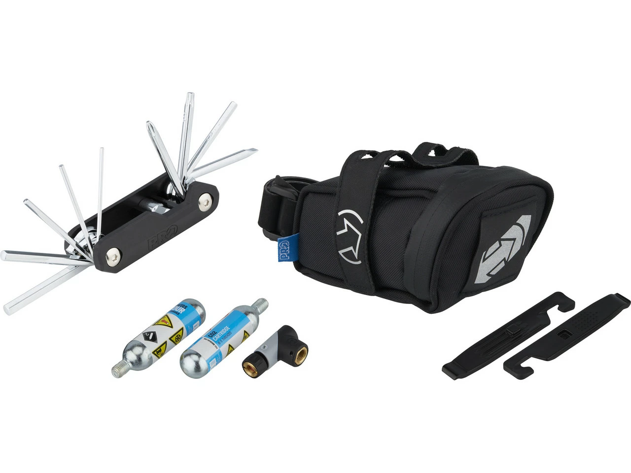 Pro Combipack Satteltasche Mini Mit Minitool 10 Und CO2-Kartuschen 3 Pro Combipack Satteltasche Mini Mit Minitool 10 Und CO2-Kartuschen